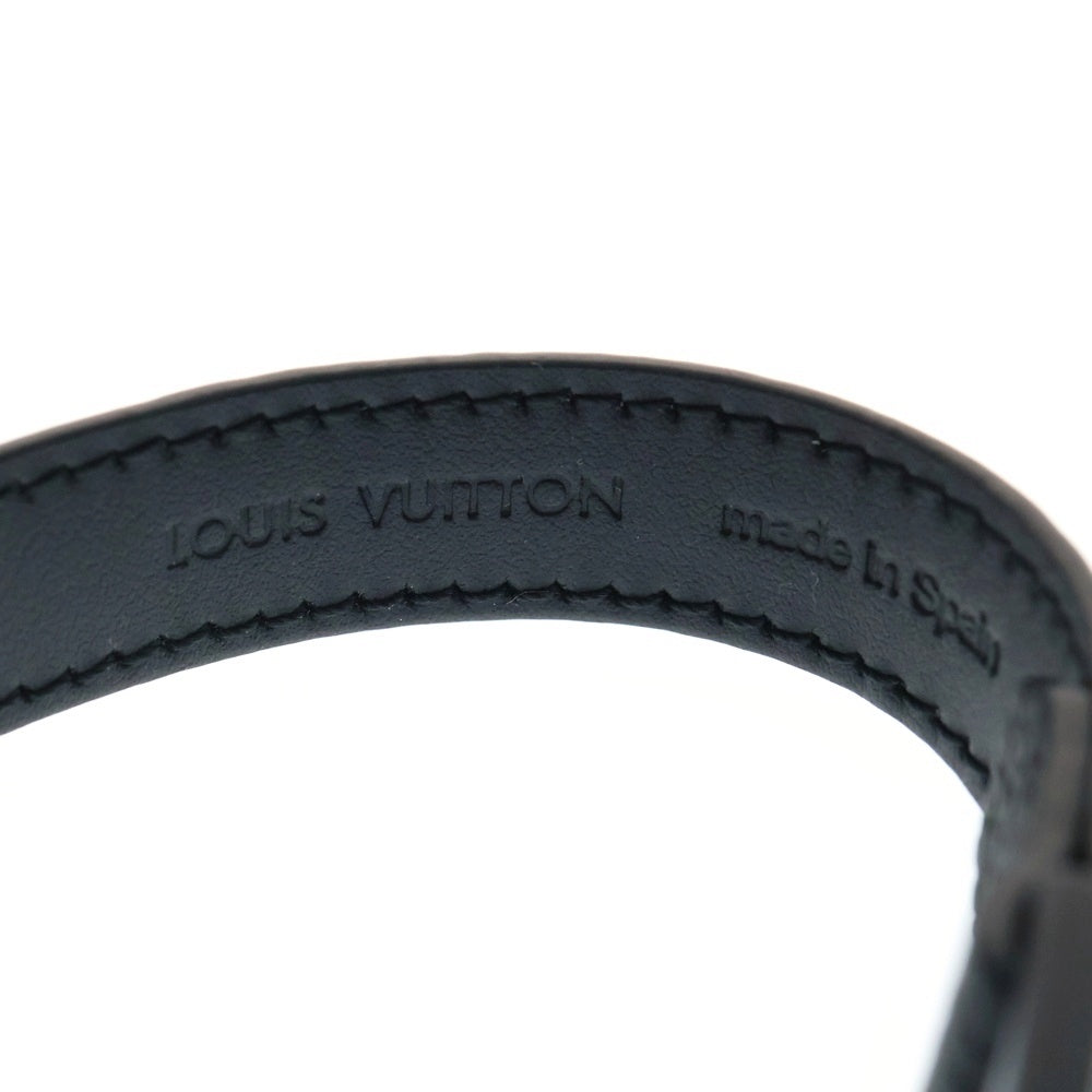 LOUIS VUITTON(ルイヴィトン) LVロゴ LVアエログラム レザーブレスレット ブラック M8073 BC2262