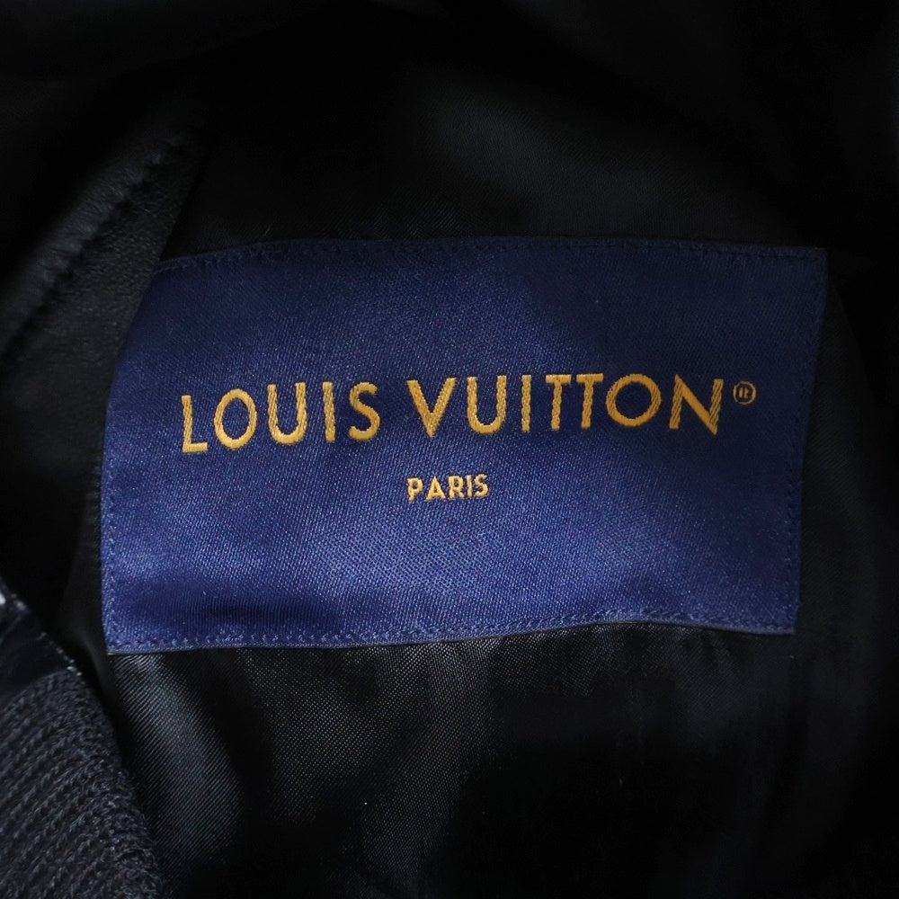 LOUIS VUITTON(ルイヴィトン) 23SS グラフィックプリント レザーバーシティジャケット スタジャン ブルゾン ブラック RM231M U35 HOL07E