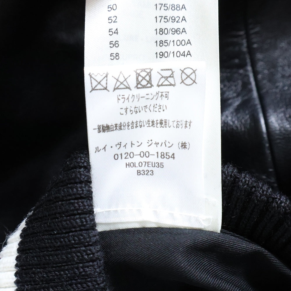 LOUIS VUITTON(ルイヴィトン) 23SS グラフィックプリント レザーバーシティジャケット スタジャン ブルゾン ブラック RM231M U35 HOL07E