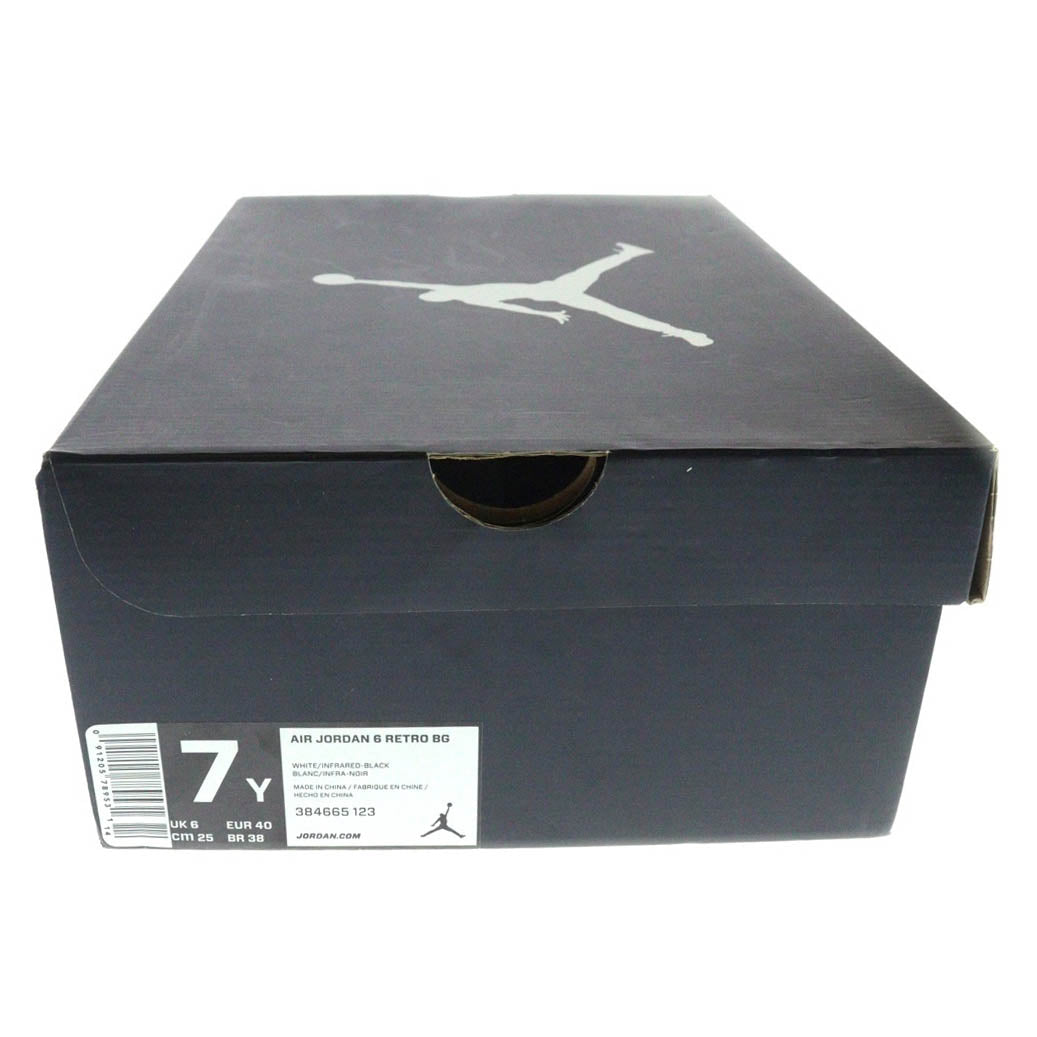 NIKE(ナイキ) 【観賞用】 NIKE AIR JORDAN 6 RETRO INFRARED WHITE 2014 エアジョーダン6 レトロ インフラレッド ホワイト ハイカットスニーカー US7Y/25cm 384665-123