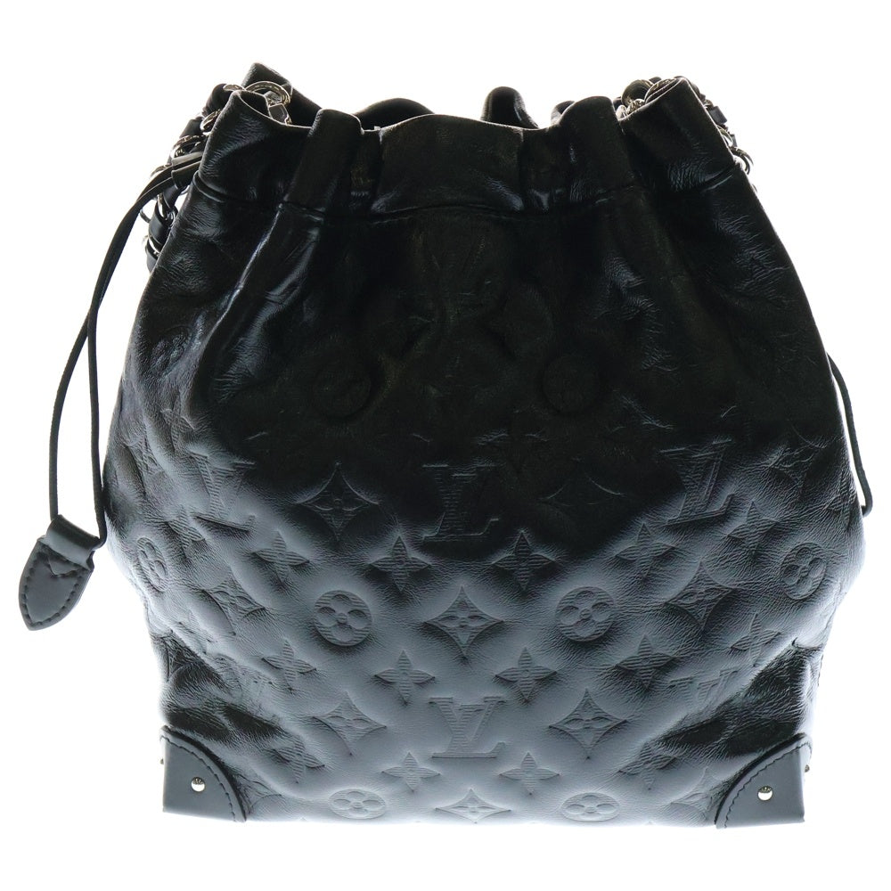 LOUIS VUITTON(ルイヴィトン) 25SS ノエ トランク エンボスモノグラム レザー 2WAY チェーン ショルダーバッグ ハンドバッグ ブラック レディース M13484