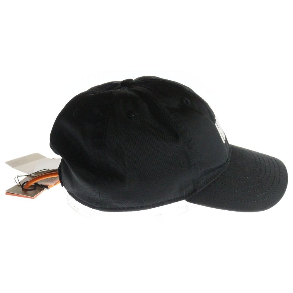 HERON PRESTON(ヘロンプレストン) 23AW HPNY EMB NYLON CAP フロント刺繍 ナイロンキャップ 帽子 ブラック HMLB001C99FAB0021001