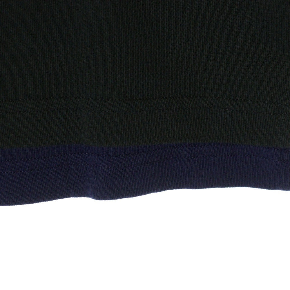 HERON PRESTON(ヘロンプレストン) 23AW PRESTONHP FLAMING DOUBLE TEE ヴィンテージ加工 レイヤード ロングスリーブ 長袖Tシャツ カットソー ブラック/レッド HMAB030F23JE0011025
