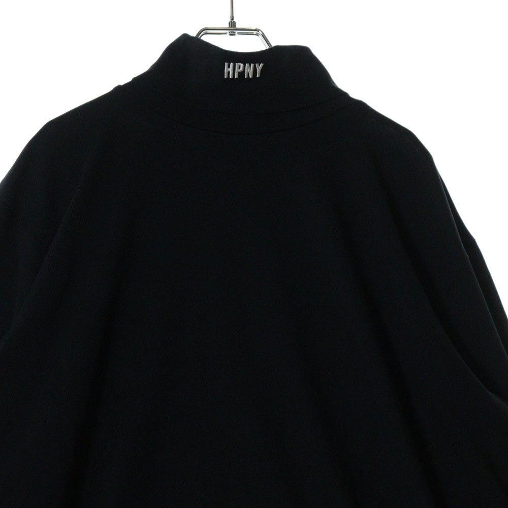 HERON PRESTON(ヘロンプレストン) 23AW HPNY EMB ROLLNECK ロールネック 刺繍 ロングスリーブ 長袖Tシャツ カットソー ブラック HMAB027C99JER0021001