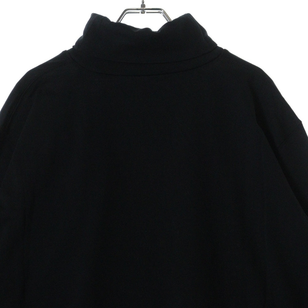 HERON PRESTON(ヘロンプレストン) 23AW HPNY EMB ROLLNECK ロールネック 刺繍 ロングスリーブ 長袖Tシャツ カットソー ブラック HMAB027C99JER0021001