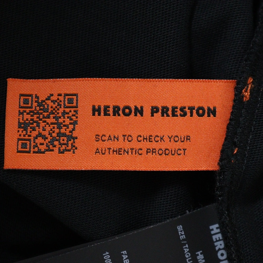 HERON PRESTON(ヘロンプレストン) 23AW HPNY EMB ROLLNECK ロールネック 刺繍 ロングスリーブ 長袖Tシャツ カットソー ブラック HMAB027C99JER0021001