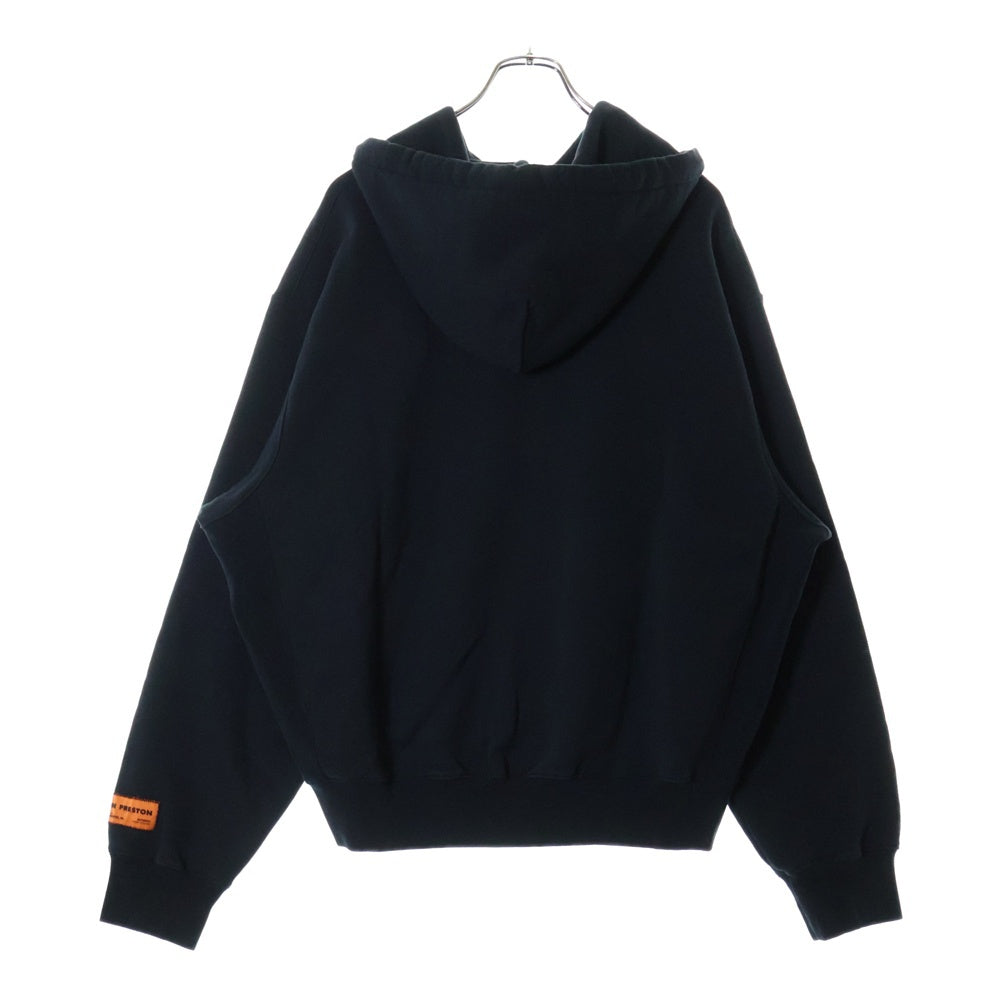 HERON PRESTON(ヘロンプレストン) 23AW PRESTONREG HPNY HOODIE ロゴプリント プルオーバー スウェットパーカー フーディ ブラック/ホワイト HMBB024C99JER0041001