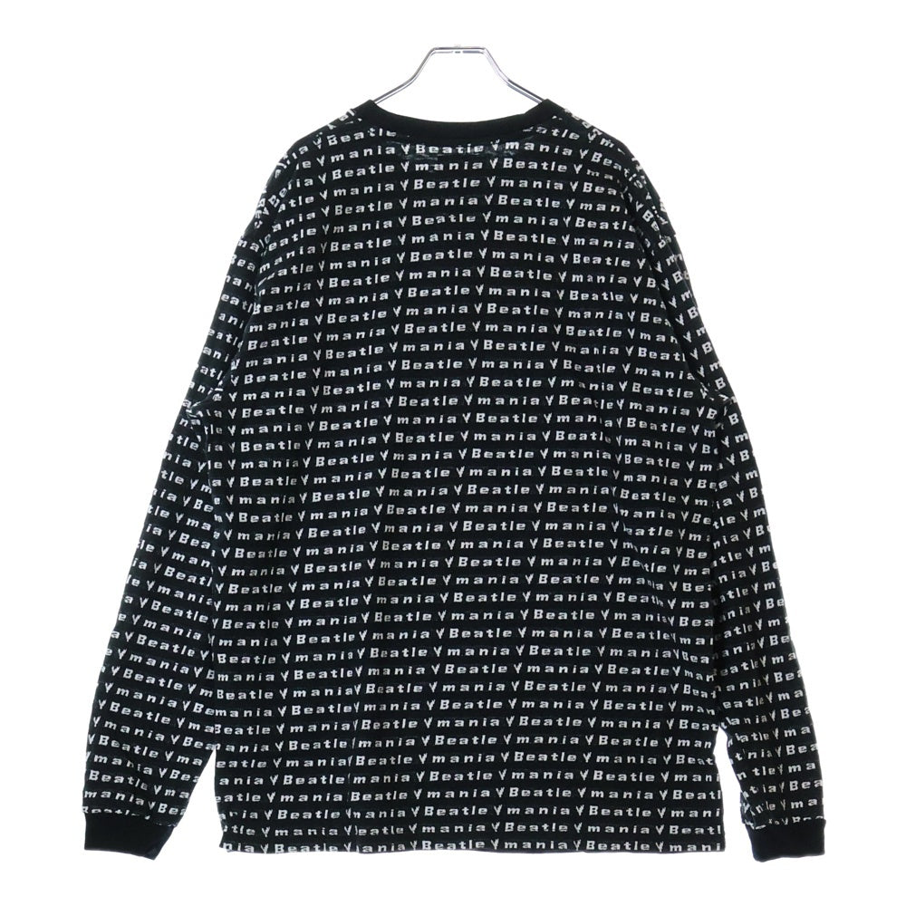 BOWWOW(バウワウ) 23AW BEATLE MANIA LOVE JACQUARD LS ビートルマニア ラブ ジャカード 総柄 ニット ロングスリーブ 長袖カットソー ブラック/ホワイト BW2302-BMLJL