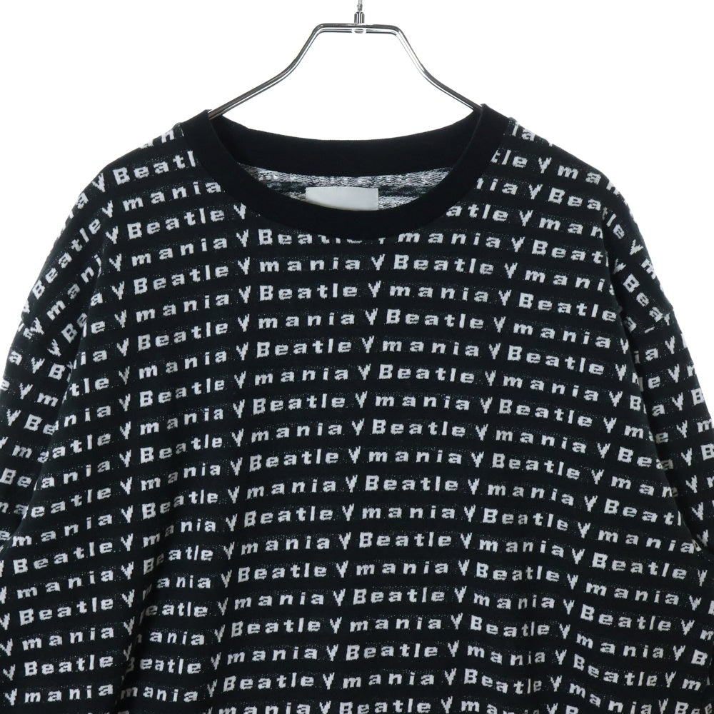BOWWOW(バウワウ) 23AW BEATLE MANIA LOVE JACQUARD LS ビートルマニア ラブ ジャカード 総柄 ニット ロングスリーブ 長袖カットソー ブラック/ホワイト BW2302-BMLJL