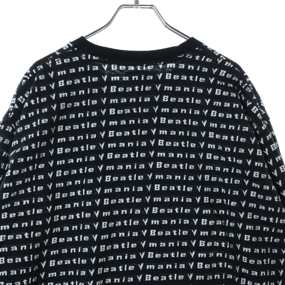 BOWWOW(バウワウ) 23AW BEATLE MANIA LOVE JACQUARD LS ビートルマニア ラブ ジャカード 総柄 ニット ロングスリーブ 長袖カットソー ブラック/ホワイト BW2302-BMLJL