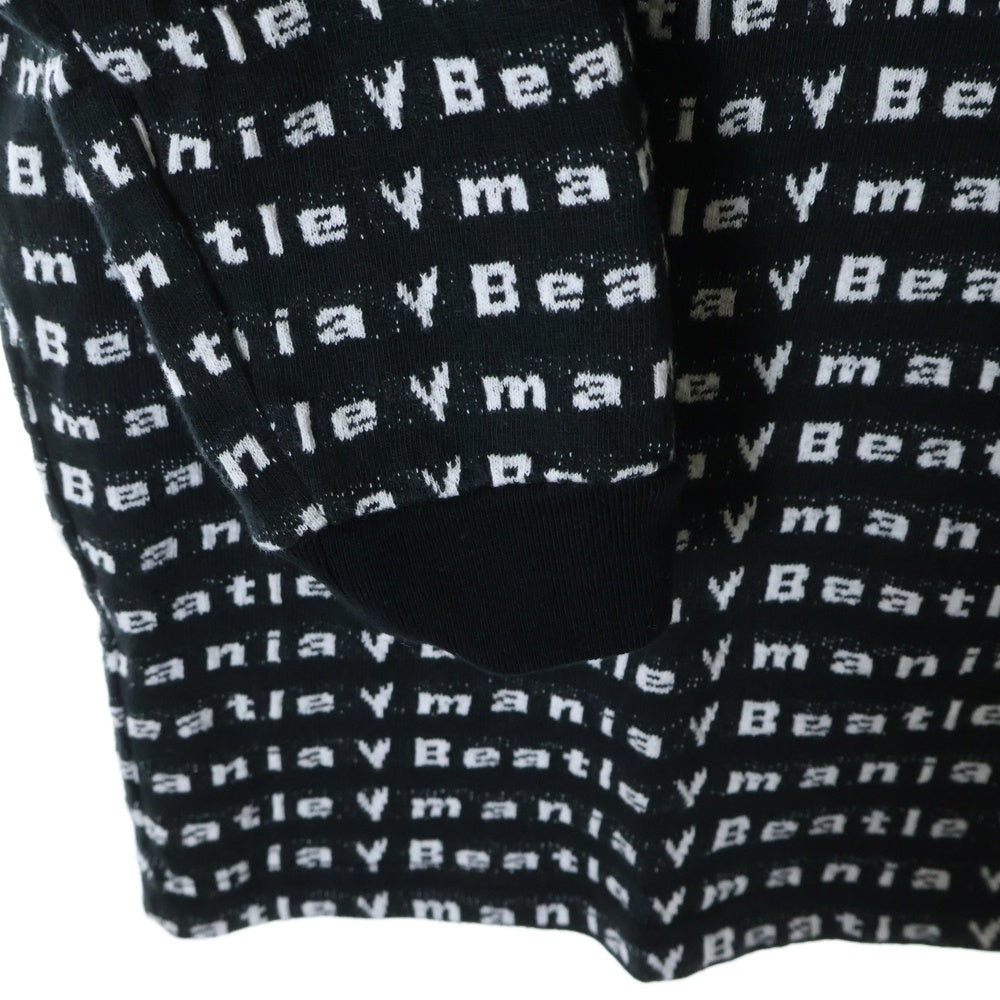 BOWWOW(バウワウ) 23AW BEATLE MANIA LOVE JACQUARD LS ビートルマニア ラブ ジャカード 総柄 ニット ロングスリーブ 長袖カットソー ブラック/ホワイト BW2302-BMLJL