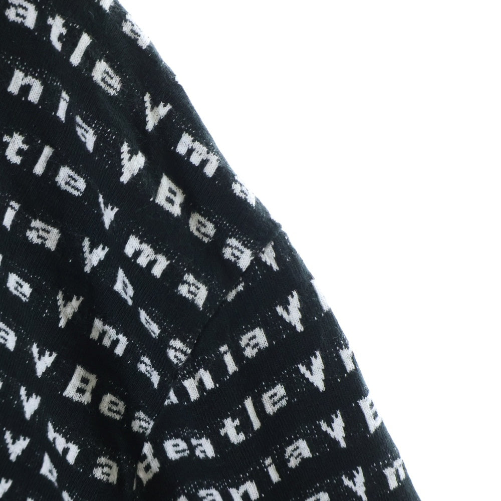 BOWWOW(バウワウ) 23AW BEATLE MANIA LOVE JACQUARD LS ビートルマニア ラブ ジャカード 総柄 ニット ロングスリーブ 長袖カットソー ブラック/ホワイト BW2302-BMLJL
