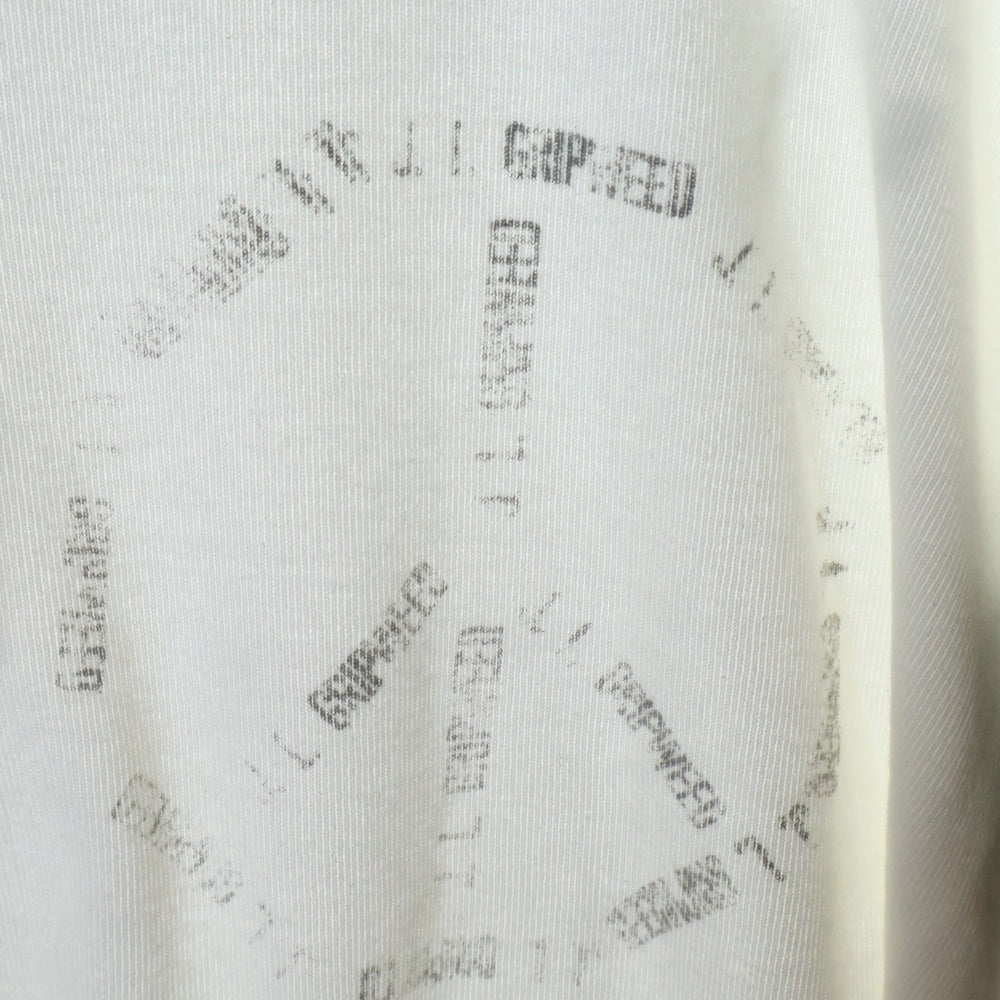 BOWWOW(バウワウ) 23AW JOHN PEACE BB CS ジョンピース 両面プリント 袖切替 七分丈Tシャツ カットソー ホワイト/オリーブ BW2302-JPBBC