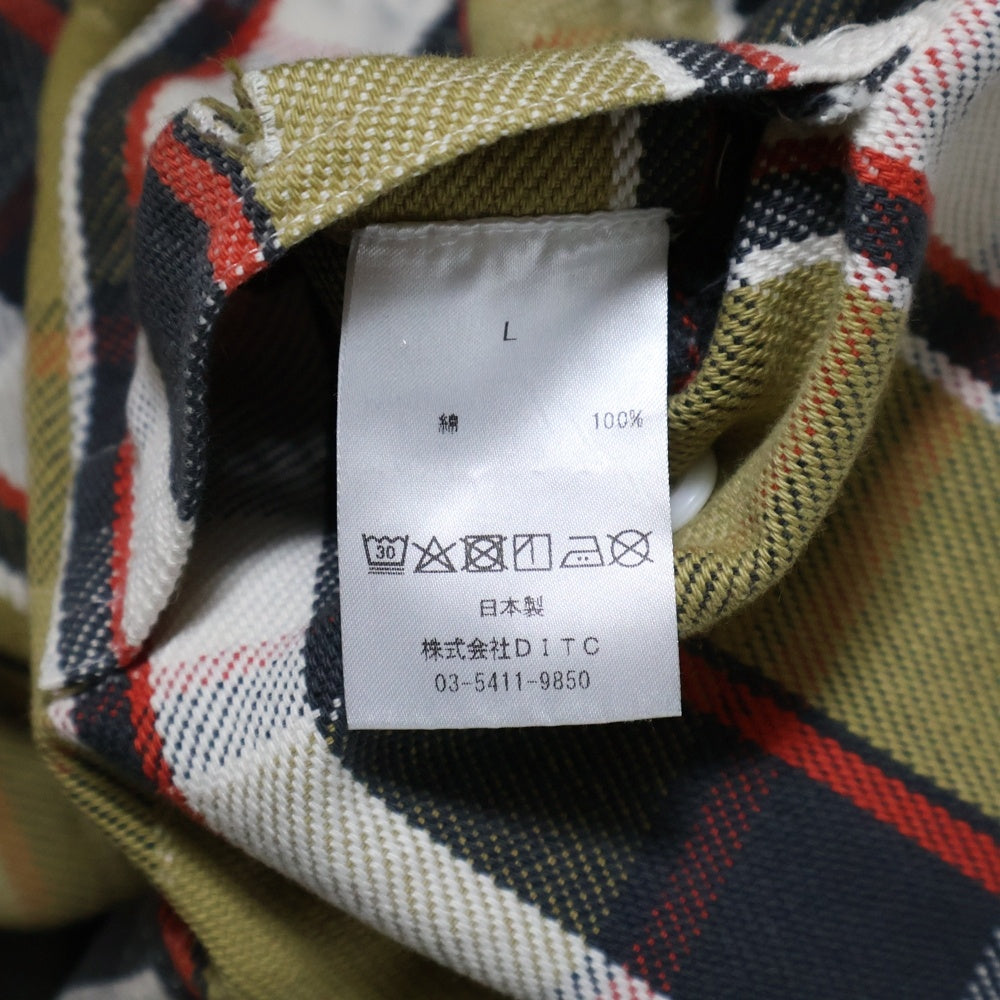 BOWWOW(バウワウ) 23AW REPAIR AGEING FLANNEL SHIRTS ダメージ加工 フランネルシャツ 長袖シャツ ベージュ BW2302-RAFS