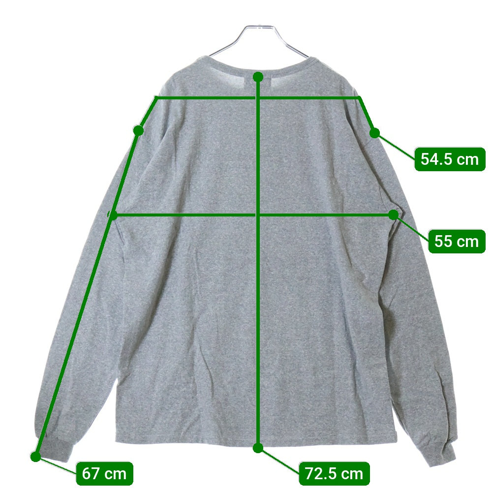 BOWWOW(バウワウ) 23AW USN 5TH AVE 88/12 LS カレッジロゴプリント パッチワーク ロングスリーブ 長袖Tシャツ グレー BW2302-U581L
