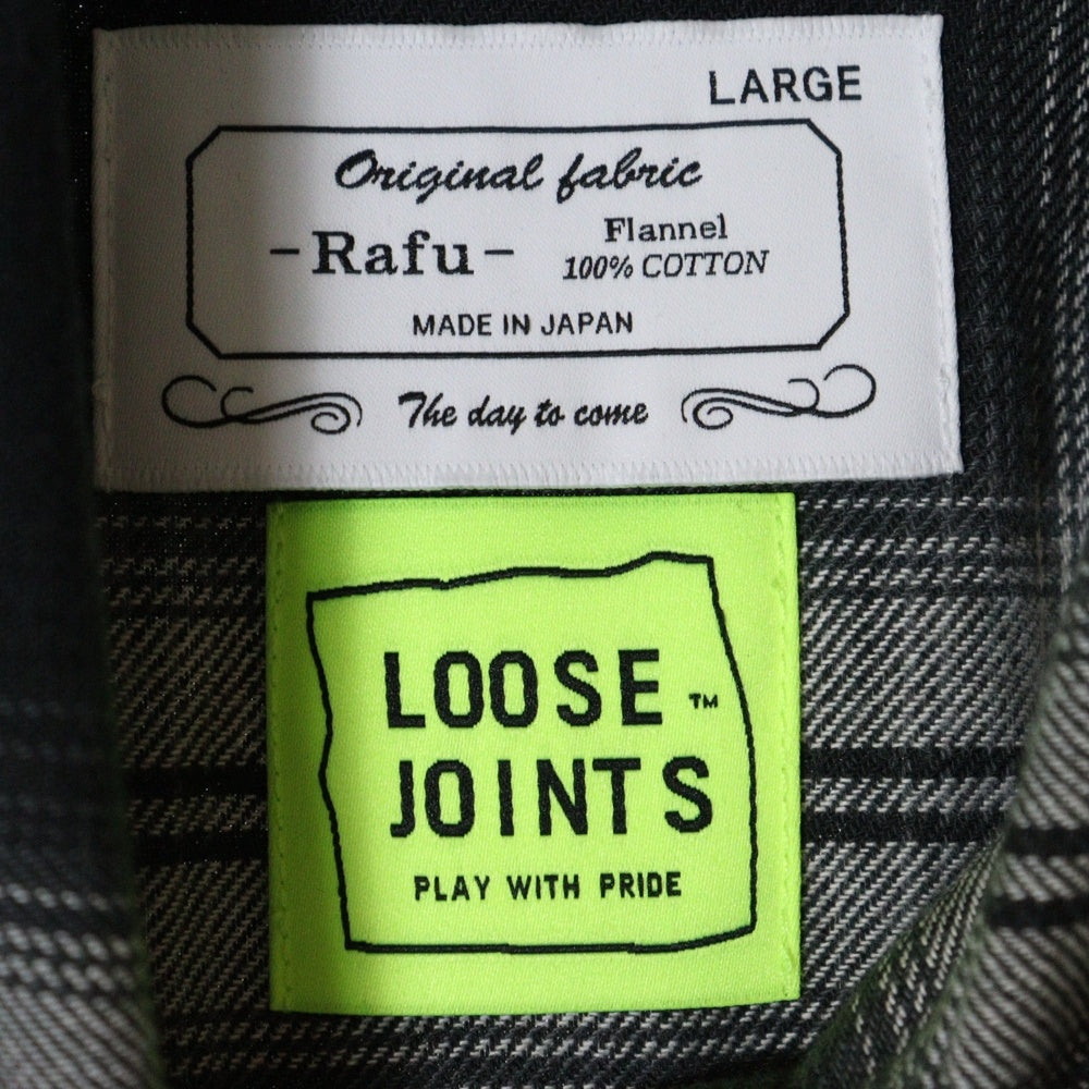 Rafu(ラフ) 23AW LOOSE JOINTS FLANNEL SHIRT ルーズ ジョイント フランネルシャツ 長袖シャツ ブラック Rafu23NL010GM