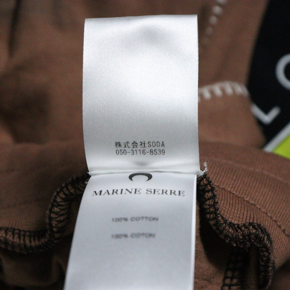 MARINE SERRE(マリーン セル) 23AW REGENERATED GRAPHIC PATCHWORK PANTS ジェネレイテッド グラフィックパッチワーク スウェットパンツ ブラウン/ブラック UPA022