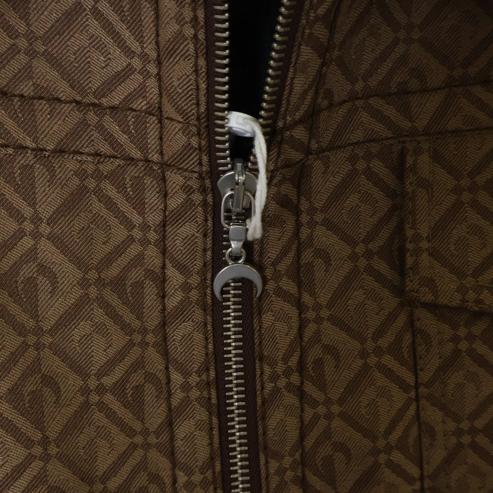 MARINE SERRE(マリーン セル) 23AW REGENERATED MOON DIAMANT TAILORING JACQUARD ジェネレイテッド ムーン ディアマン テーラリングジャガード ジップアップジャケット ブラウン MJA018
