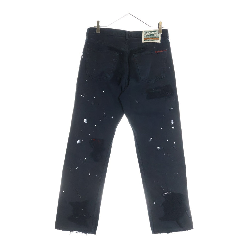 Innocence NYC(イノセンス) 23AW DESTROY DENIM PANTS ダメージ加工 デトロイト デニムパンツ ブラック INDSND01