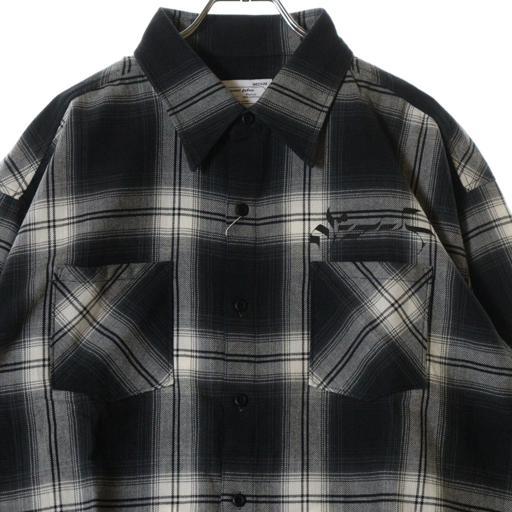 Rafu(ラフ) 23AW LOOSE JOINTS FLANNEL SHIRT ルーズ ジョイント フランネルシャツ 長袖シャツ ブラック Rafu23NL010GM