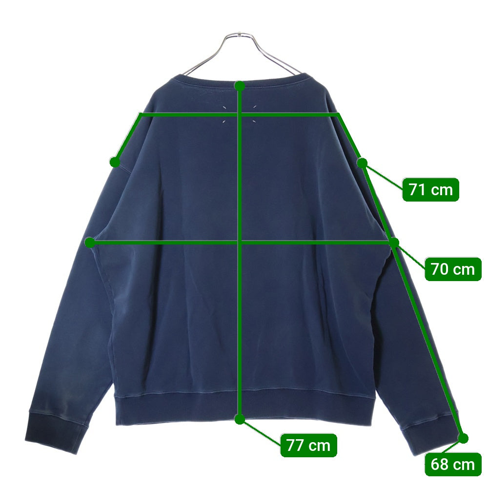 Maison Margiela(メゾンマルジェラ) 23AW LOGO ORGANIC COTTON SWEATSHIRT フロントロゴ ラウンドネック スウェットトレーナー ブルー S50GU0209