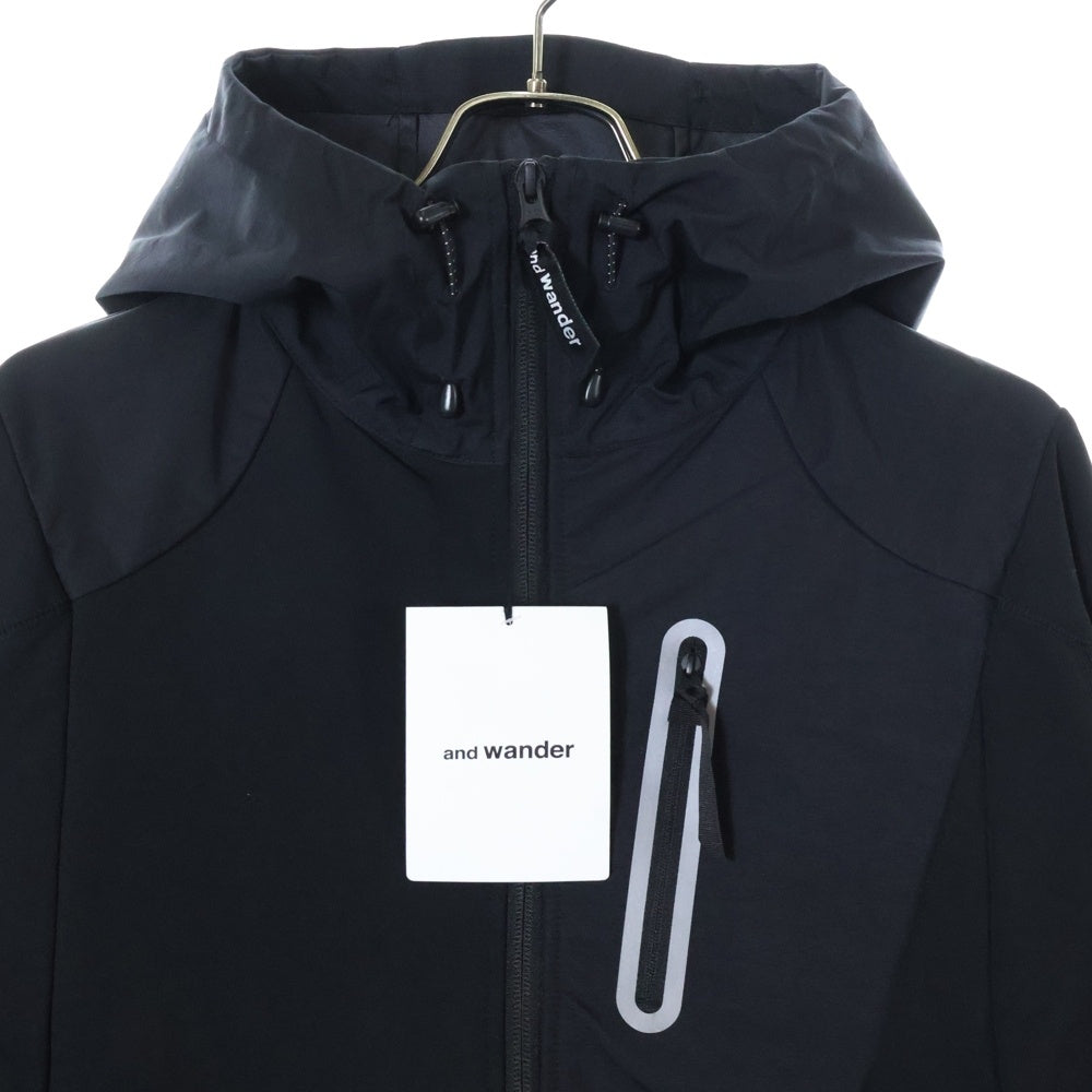 and wander(アンドワンダー) 23AW STRETCH SHELL JACKET ストレッチ ナイロン ソフトシェル ジャケット ブラック 574-3221003