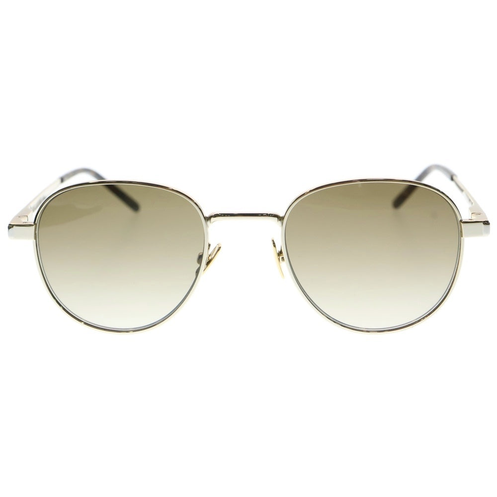 SAINT LAURENT PARIS(サンローランパリ) 23AW サイドロゴ アジアンフィット ウェリントン サングラス メガネ アイウェア ブラウン/ゴールド SL555-003