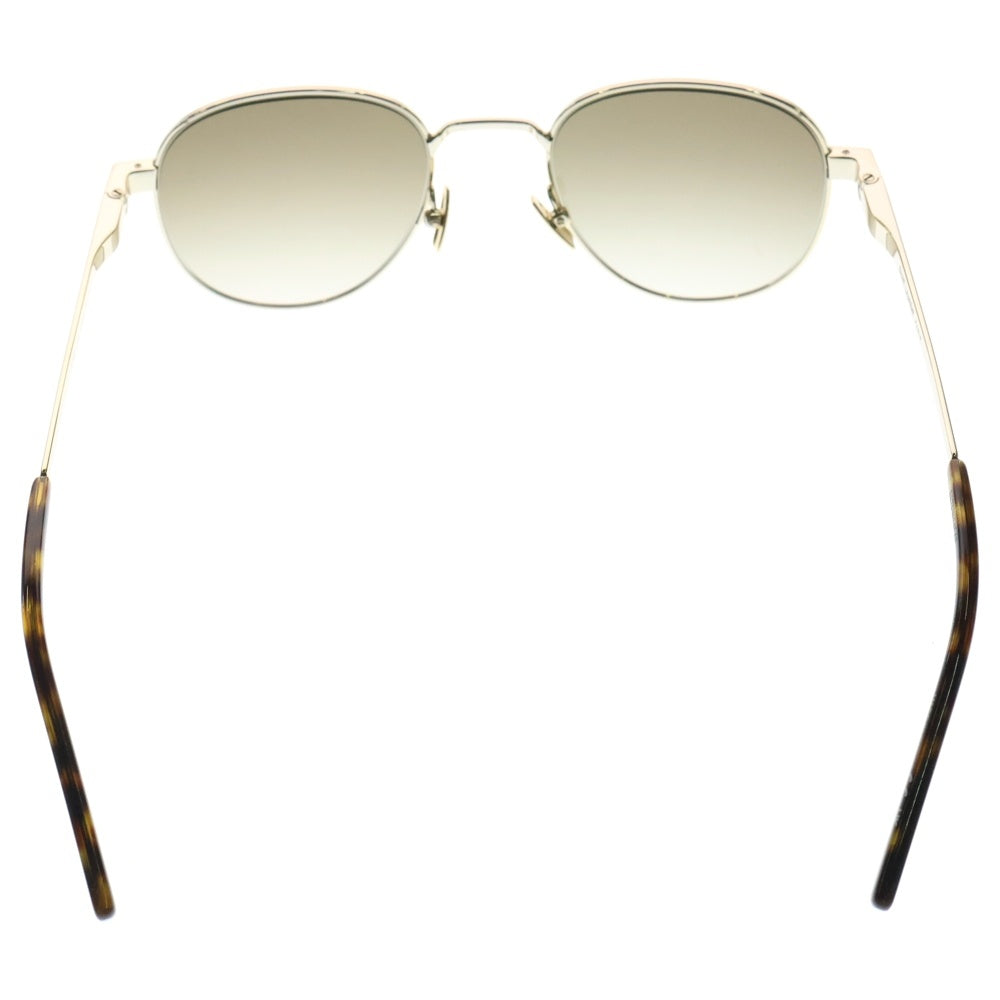 SAINT LAURENT PARIS(サンローランパリ) 23AW サイドロゴ アジアンフィット ウェリントン サングラス メガネ アイウェア ブラウン/ゴールド SL555-003