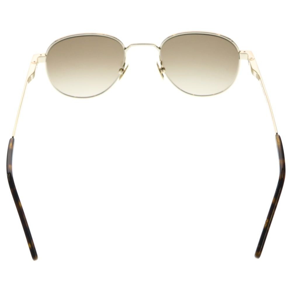 SAINT LAURENT PARIS(サンローランパリ) 23AW サイドロゴ アジアンフィット ウェリントン サングラス メガネ アイウェア ブラウン/ゴールド SL555-003
