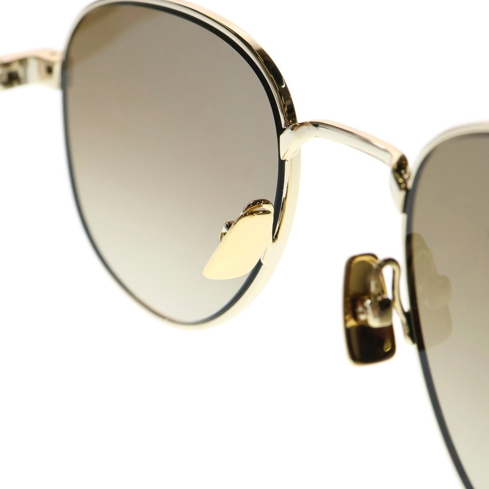 SAINT LAURENT PARIS(サンローランパリ) 23AW サイドロゴ アジアンフィット ウェリントン サングラス メガネ アイウェア ブラウン/ゴールド SL555-003