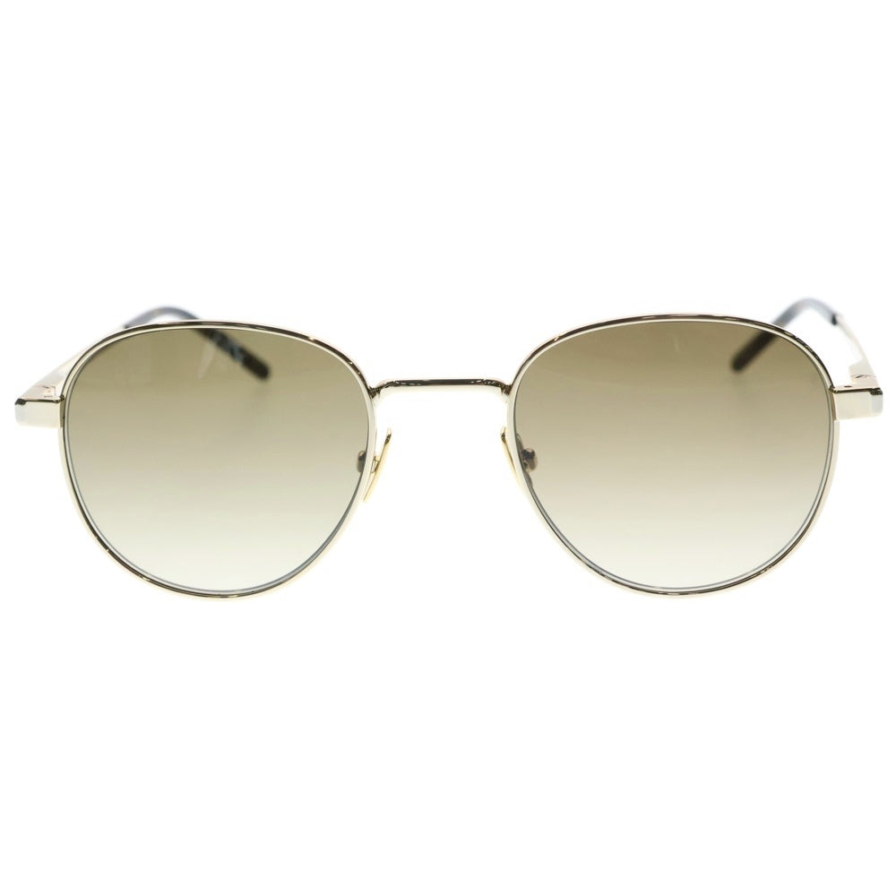 SAINT LAURENT PARIS(サンローランパリ) 23AW サイドロゴ アジアンフィット ウェリントン サングラス メガネ アイウェア ブラウン/ゴールド SL555-003