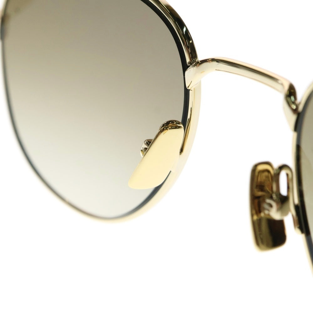 SAINT LAURENT PARIS(サンローランパリ) 23AW サイドロゴ アジアンフィット ウェリントン サングラス メガネ アイウェア ブラウン/ゴールド SL555-003