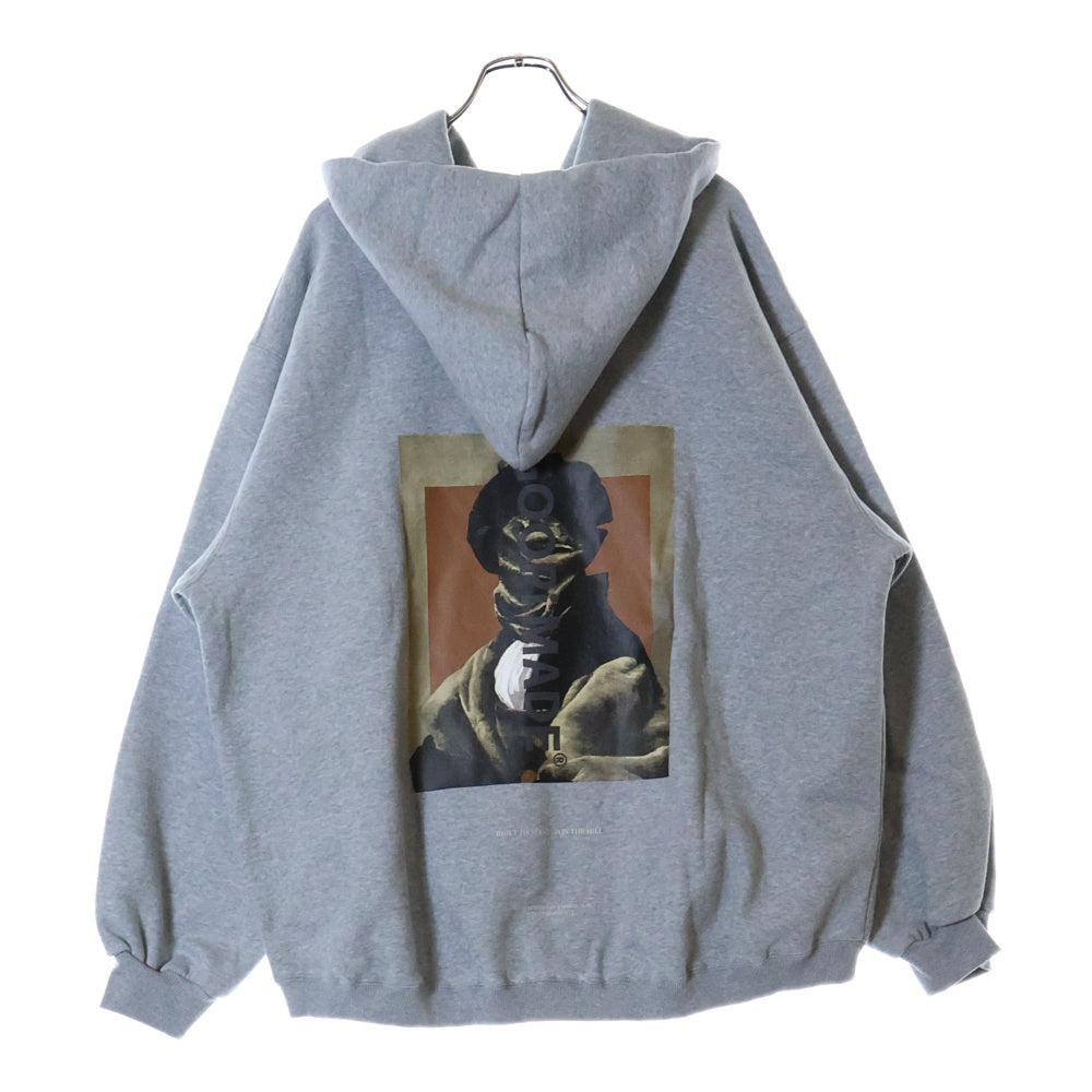 GOOPiMADE(グーピーメイド) 23AW SHADOW PAINT HOODIE バックフォトプリント プルオーバー スウェットパーカー フーディ グレー G7-H1