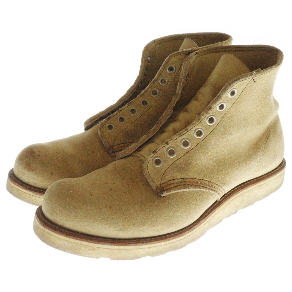 RED WING(レッド ウイング) 90S 6inch IRISH SETTER WORK BOOTS クラシック ラウンドトゥ アイリッシュセッター スウェードレザー ワークブーツ 半円犬タグ ベージュ 8161