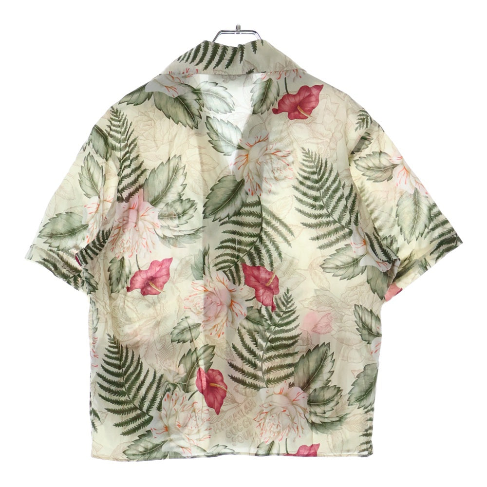 GUCCI(グッチ) 20AW ハワイアンプリント ボウリング 半袖シャツ ベージュ 609040 ZAEMP