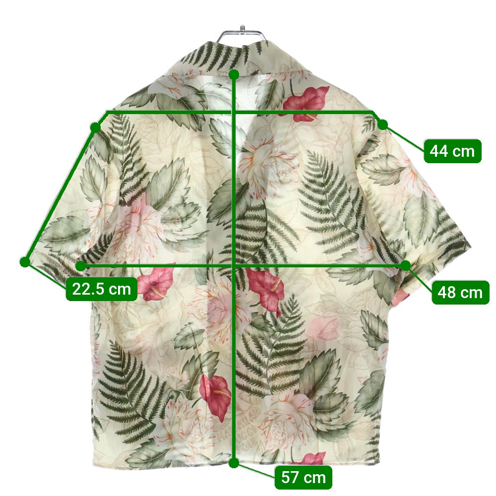 GUCCI(グッチ) 20AW ハワイアンプリント ボウリング 半袖シャツ ベージュ 609040 ZAEMP
