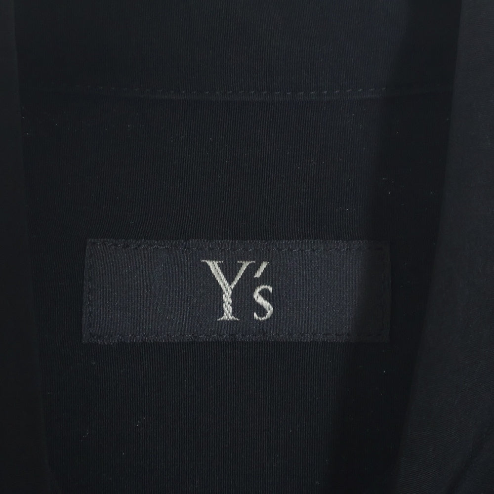 Y's(ワイズ) 24SS スラッシュディテール 長袖シャツ ブラック YJ-B12-500