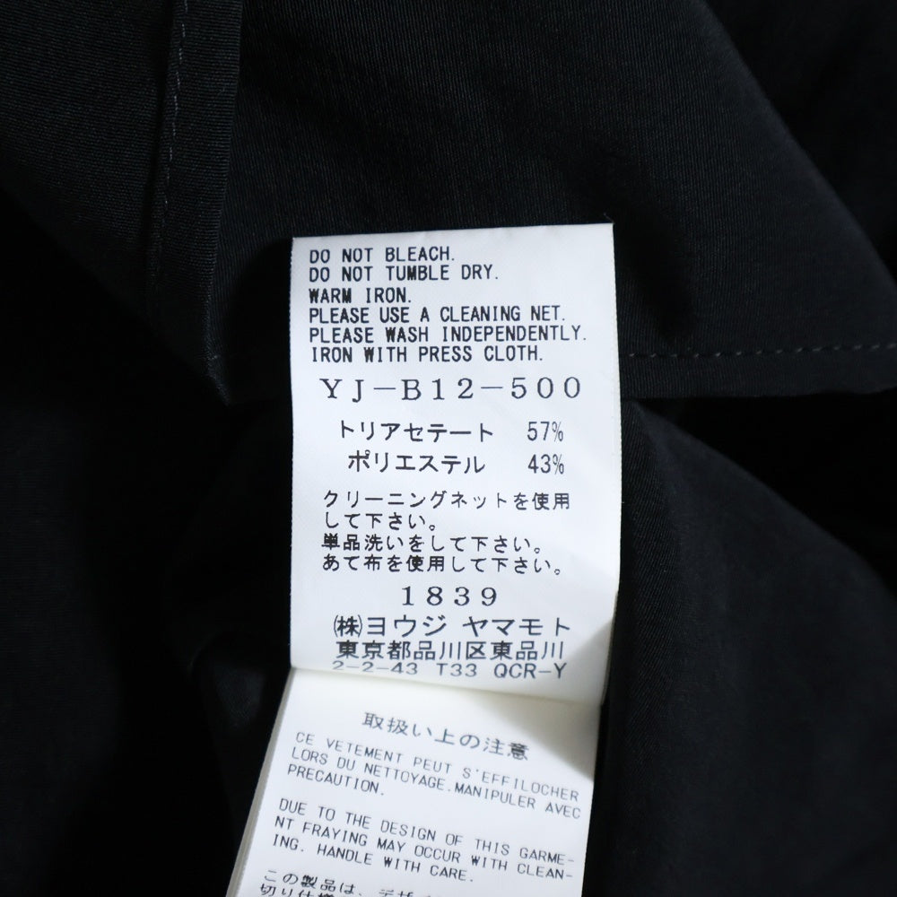 Y's(ワイズ) 24SS スラッシュディテール 長袖シャツ ブラック YJ-B12-500