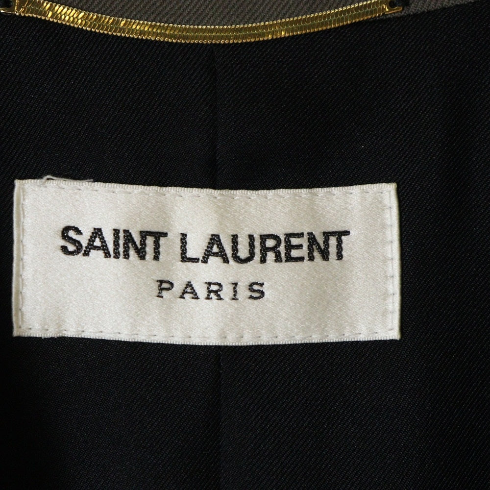 SAINT LAURENT PARIS(サンローランパリ) ピークドラペル 6B ボタンカフス ダブル テーラードジャケット グレー 648656 Y7C23