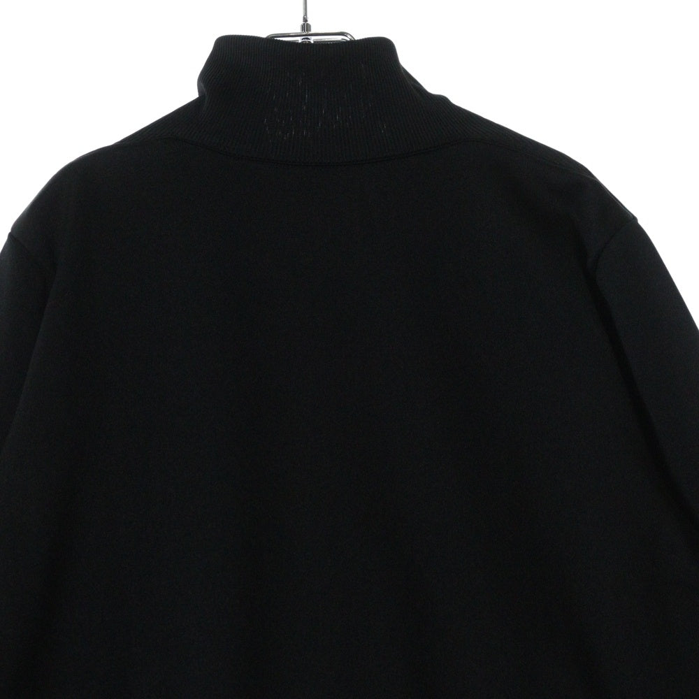 COURREGES(クレージュ) フロントエンブロイダリー リブ切替 ジップアップジャケット ジャージ ブラック 123JVE011JS00029999