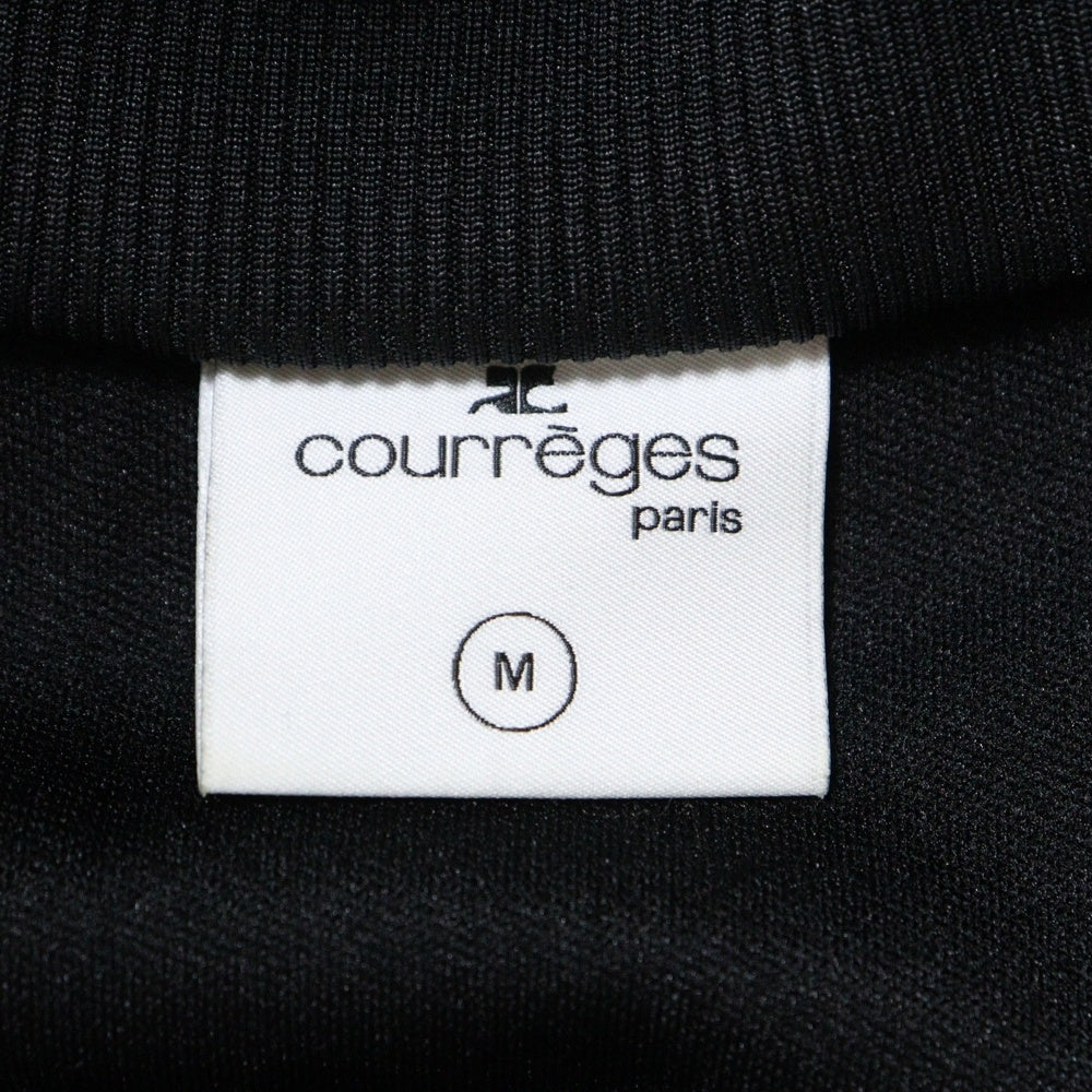 COURREGES(クレージュ) フロントエンブロイダリー リブ切替 ジップアップジャケット ジャージ ブラック 123JVE011JS00029999