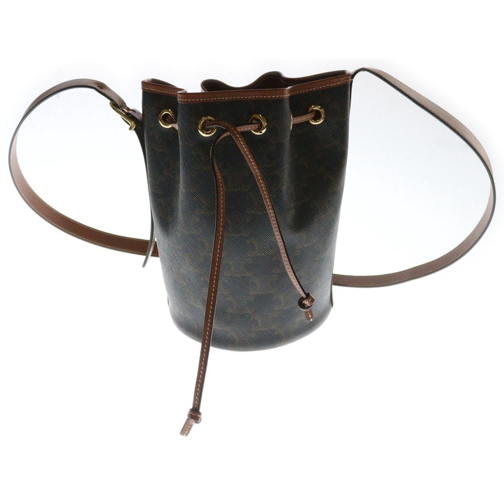 CELINE(セリーヌ) トリオンフ スモール ドローストリング 巾着 ショルダーバッグ ブラウン レディース 191142BZJ 04LU