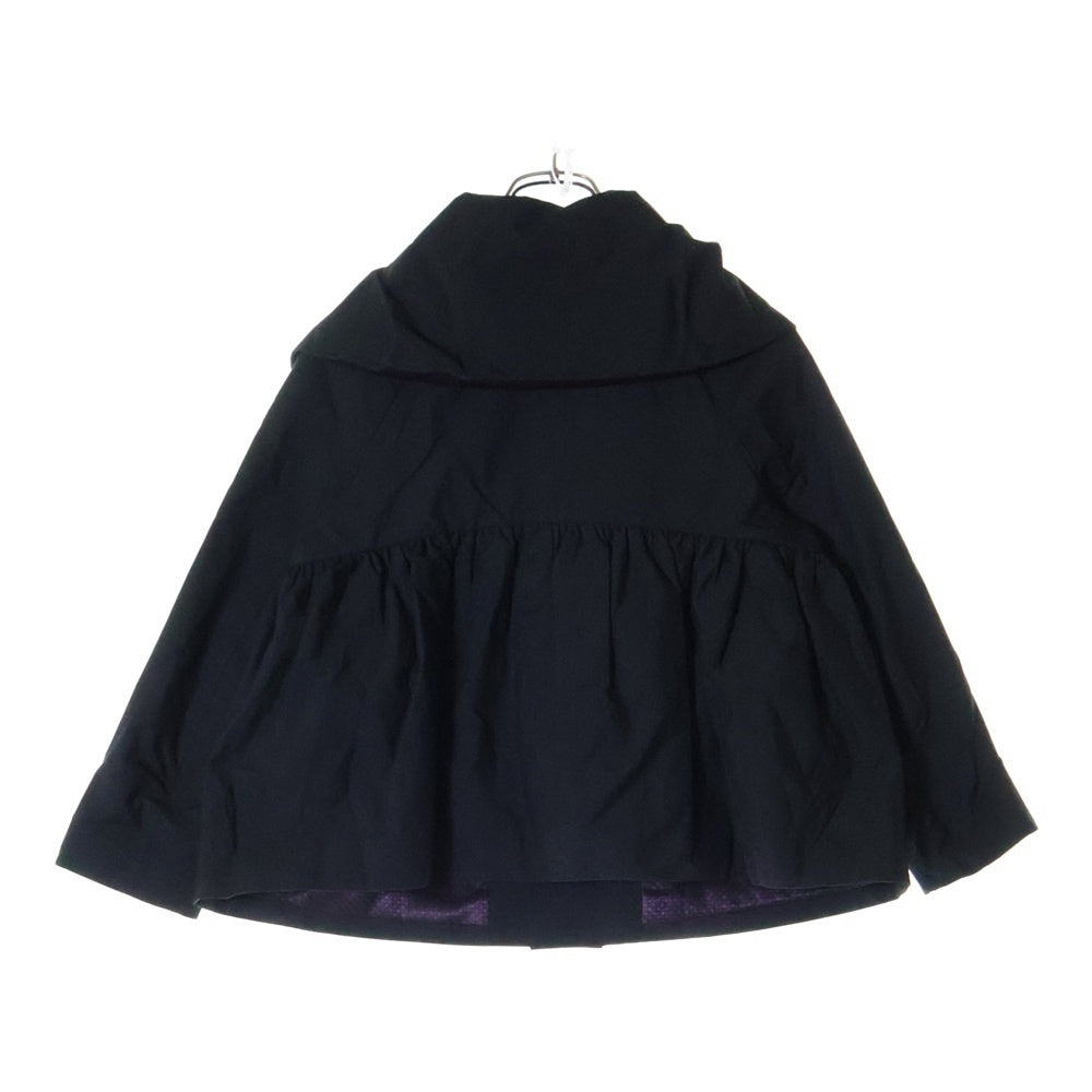 UNDERCOVER(アンダーカバー) 07SS PURPLE期 裏地メッシュ切り替え ラインストーンボタン ビッグカラージャケット ブラック/パープル レディース 7S5-B1