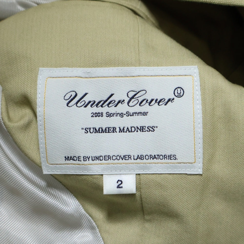 UNDERCOVER(アンダーカバー) 08SS Summer Madness期 比翼ボタン 袖リブ ステンカラーコート キナリ A1306 レディース