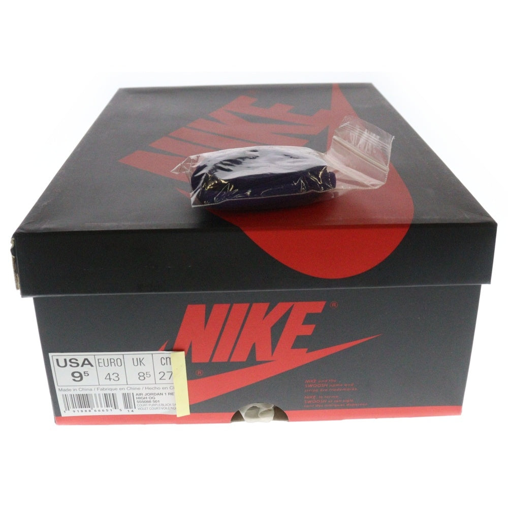 NIKE(ナイキ) AIR JORDAN 1 RETRO HIGH OG COURT PURPLE エア ジョーダン 1 レトロ ハイ オージー コートパープル ハイカットスニーカー US9.5/27.5cm 555088-501