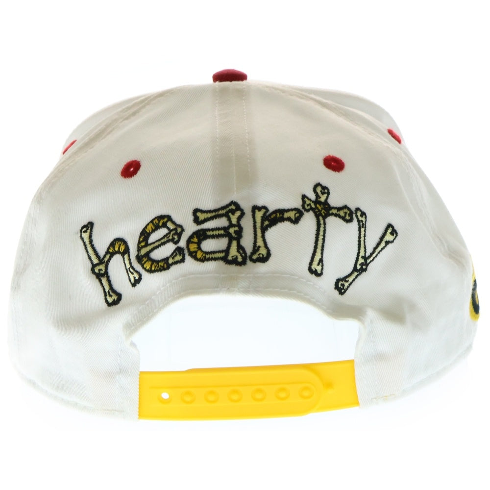 drew house(ドリューハウス) 21SS HEARTY SNAPBACK HAT ハーティ スカルエンブロイダリー スナップバック ハット キャップ 帽子 レッド/ホワイト
