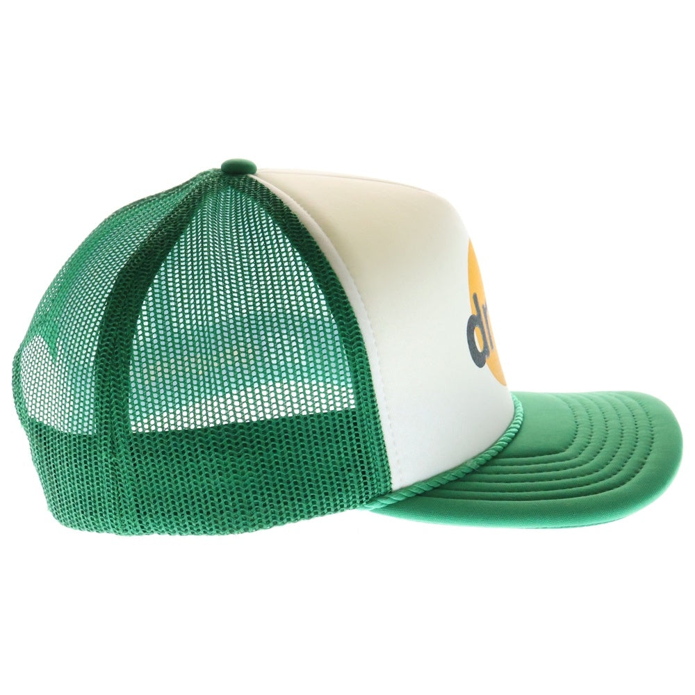 drew house(ドリューハウス) INFINITE JOY TRUCKER HAT インフィニット ジョイ フロントロゴ トラッカー ハット メッシュキャップ 帽子 ホワイト/グリーン