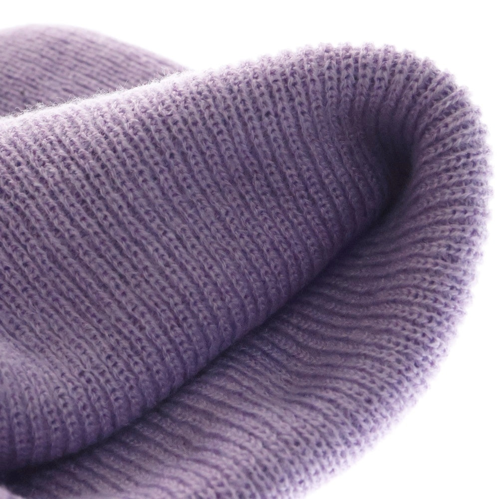 drew house(ドリューハウス) SECRET SOFT RIB BEANIE シークレット ソフトリブ ロゴエンブロイダリー ビーニー ニット帽 帽子 パープル