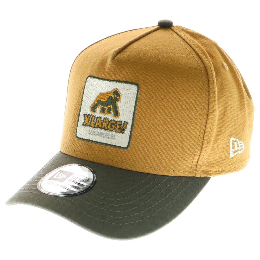 X-LARGE(エクストララージ) ×NEW ERA ニューエラ ロゴパッチ 6パネル キャップ 帽子 ブラウン