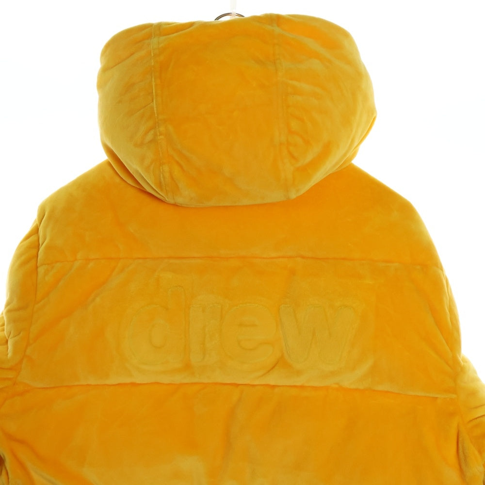 drew house(ドリューハウス) 22AW PLUSH HOODED PUFFER JACKET フロントロゴ プラッシュ フーデッド パファー ジャケット イエロー
